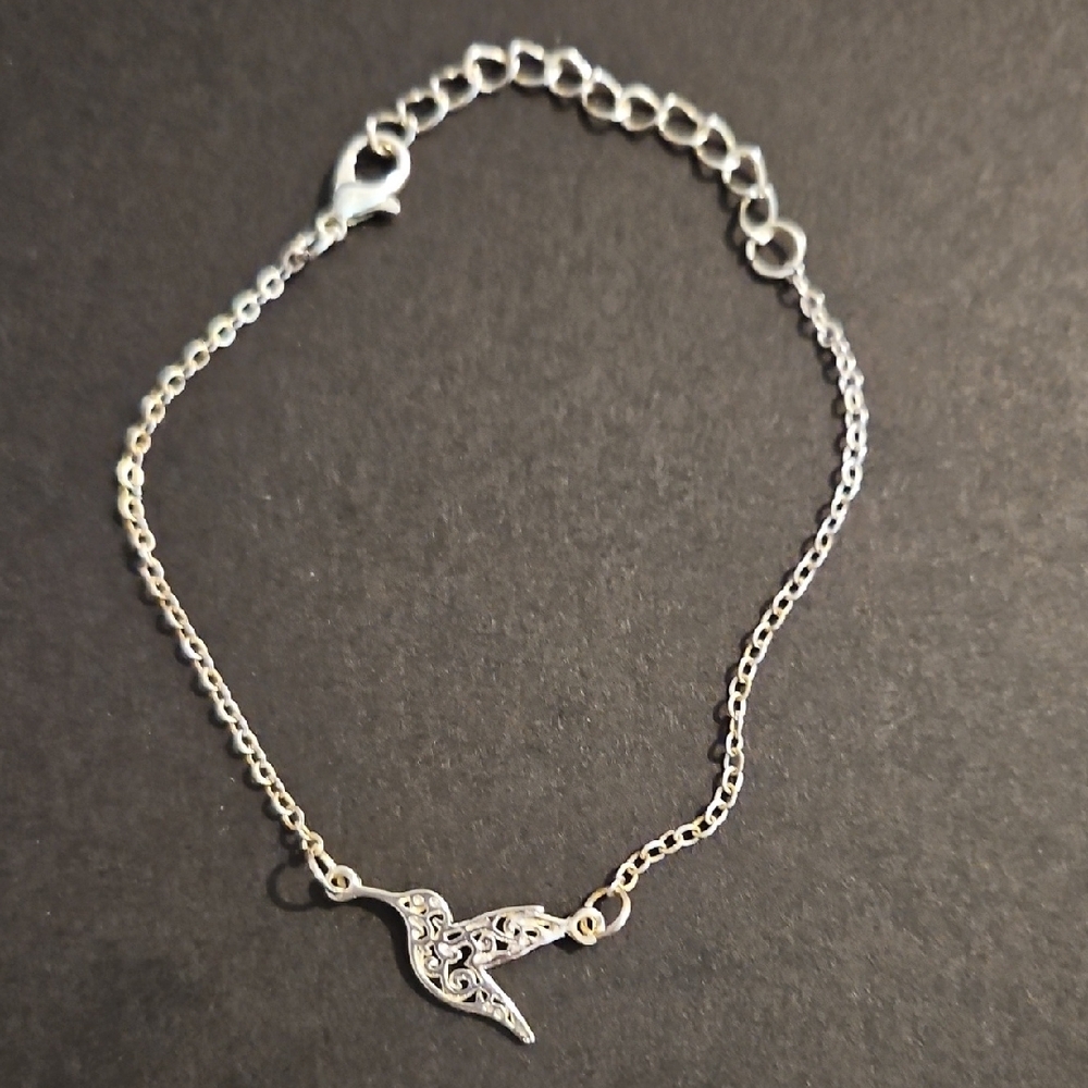 Elegant Silver Bird Charm Bracelet